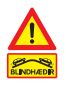 Blind hill road sign