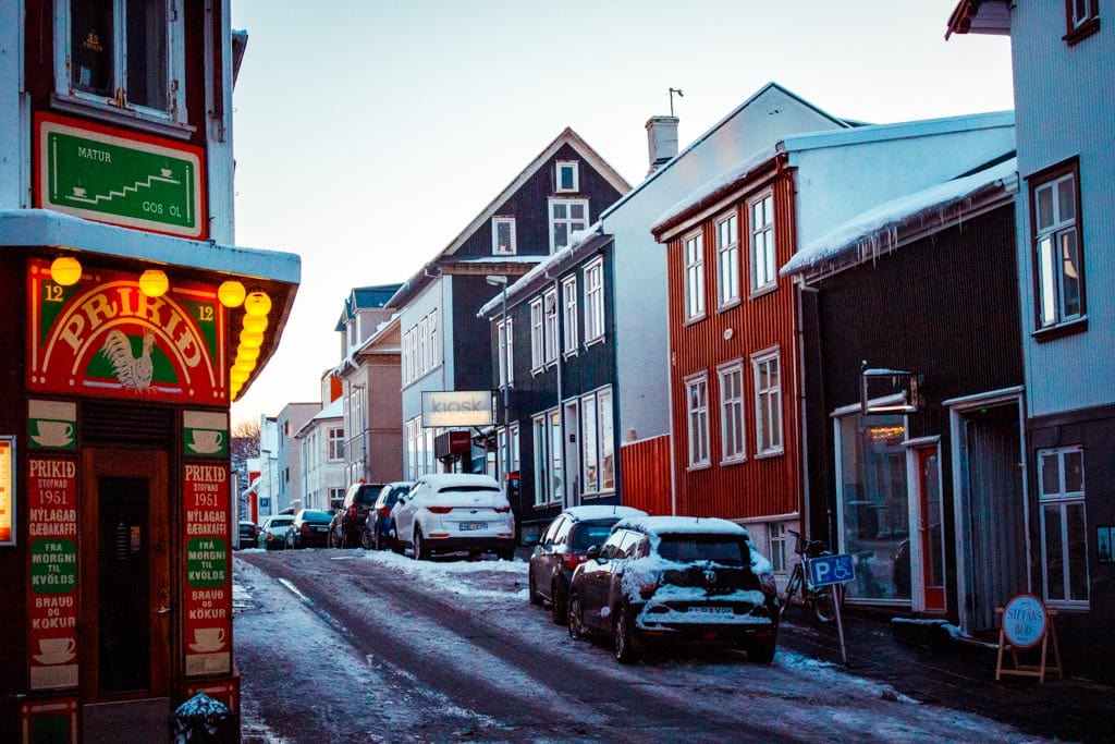 Street view in central Reykjavík