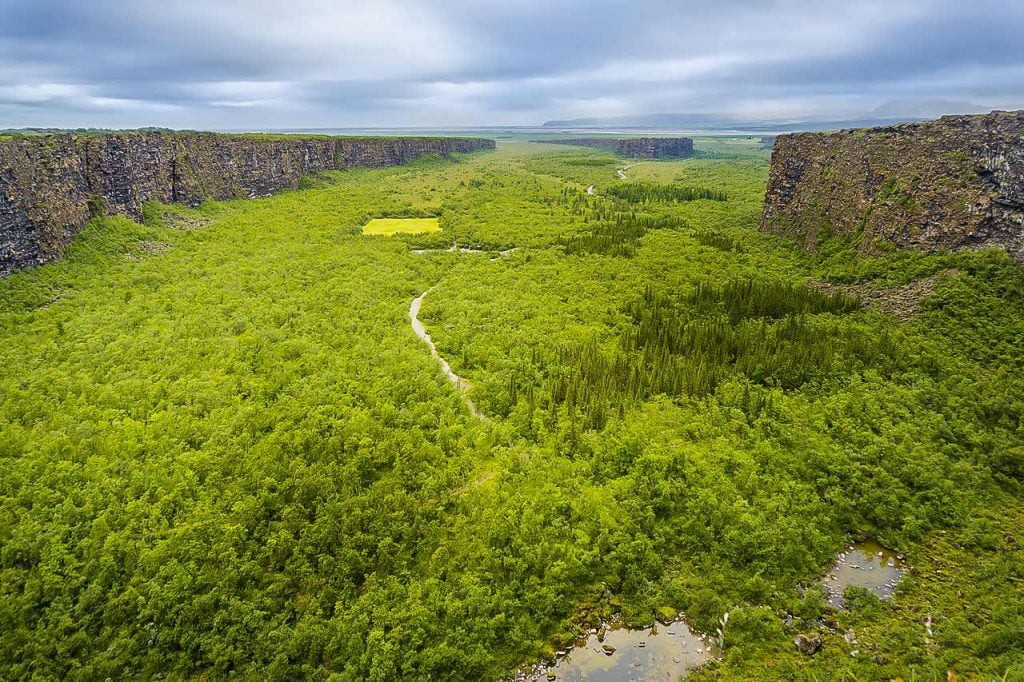 Ásbyrgi is a spectacular horseshoe-shaped canyon in the northeast of Iceland
