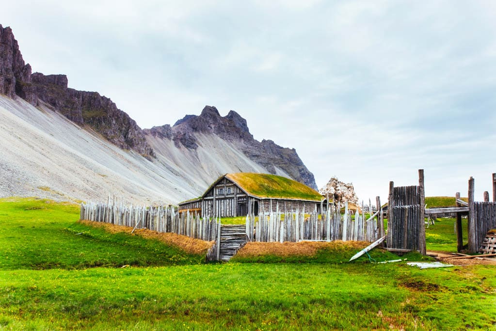 The Viking village film set in Stokksnes