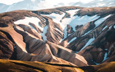 Vast landscape of the multicolored mountains in Landmannalaugar, Iceland Highlands.